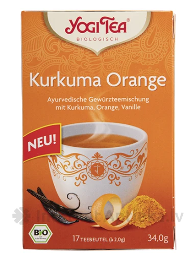Tēja Yogi Kurkuma Orange, 17 paciņas | internetaptieka.lv