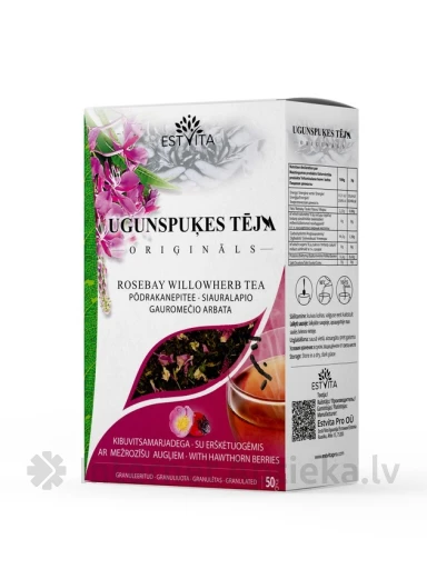 Ugunspuķes granulēta tēja ar mežrozīšu augļiem, 50 g | internetaptieka.lv
