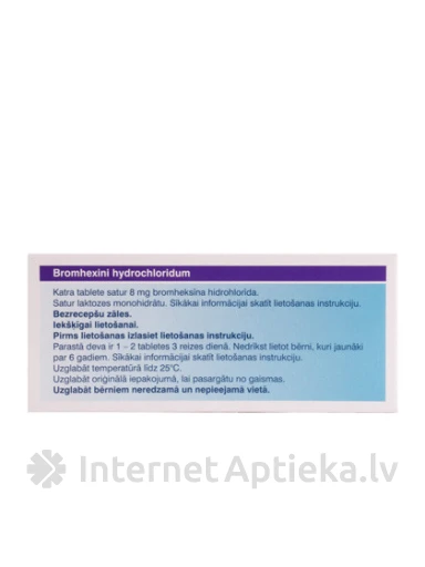 Bromhexine Sopharma 8 mg, 20 tabletti | internetaptieka.lv