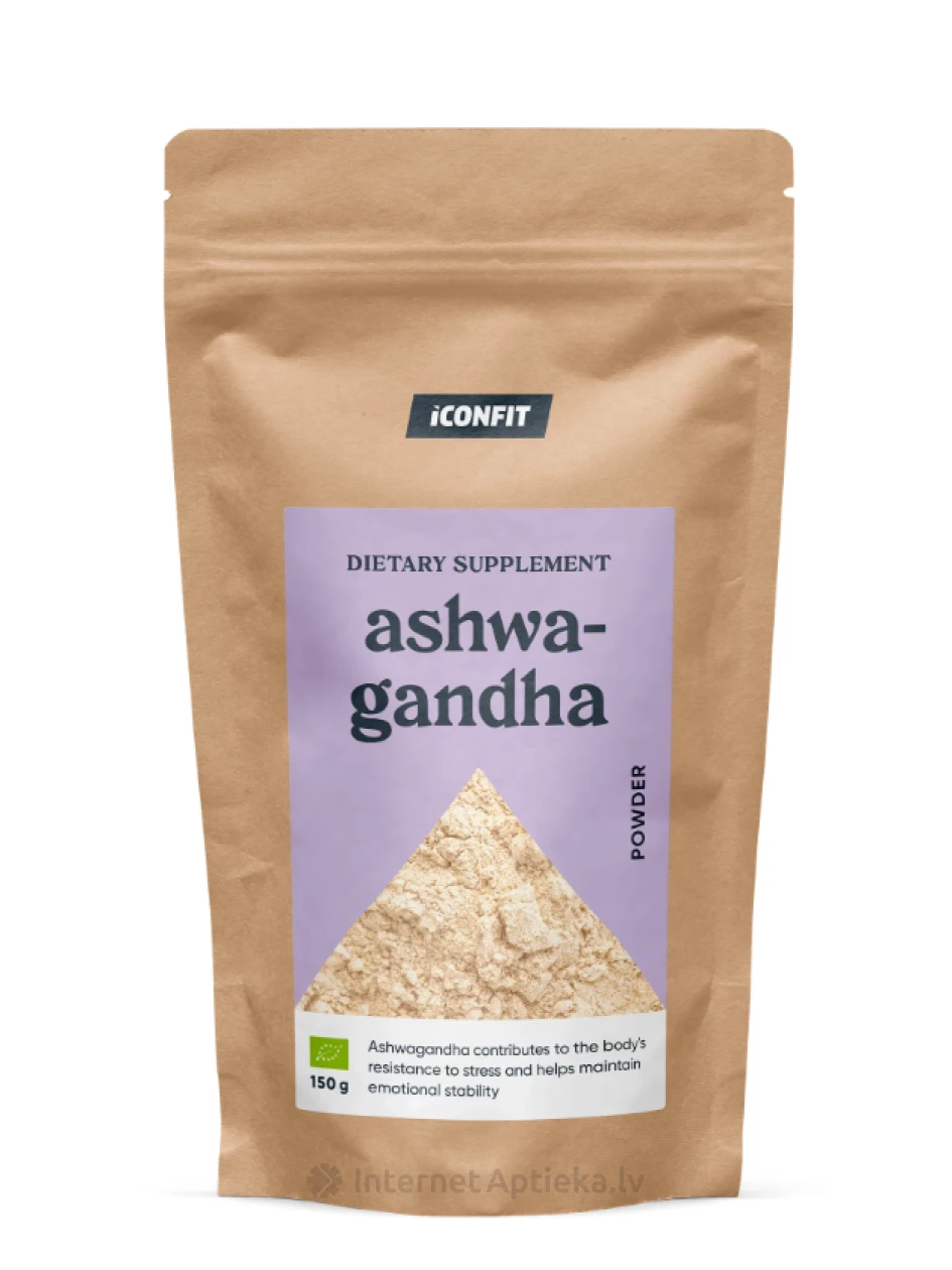 ICONFIT Organic Ashwagandha Pulveris, 150 g | internetaptieka.lv