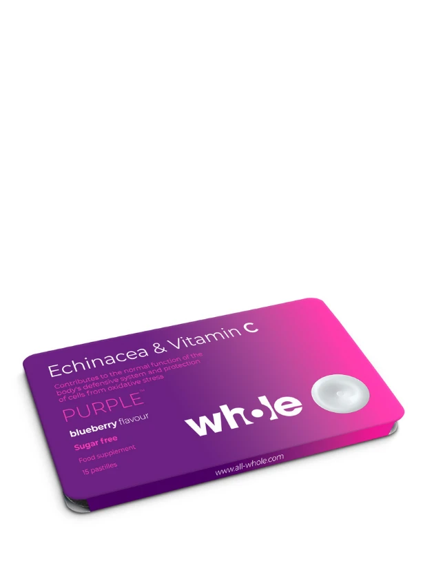 WHOLE Ehinācija un C vitamīns, 15 pastilas