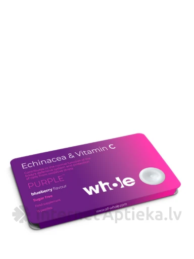 WHOLE витаминные пастилки - эхинацея и витамин С, 15 шт. | internetaptieka.lv