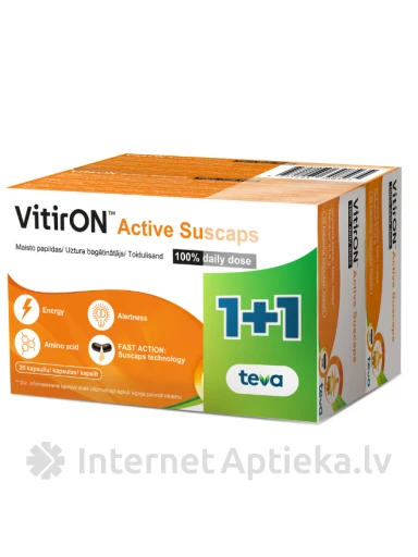 VitirON Active Suscaps 100% daily dose kapsulas, 30 gb. x 2 | internetaptieka.lv