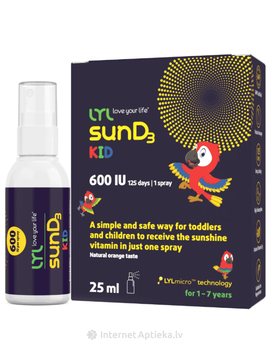 LYL sun D3 KID sprei, 25 ml | internetaptieka.lv