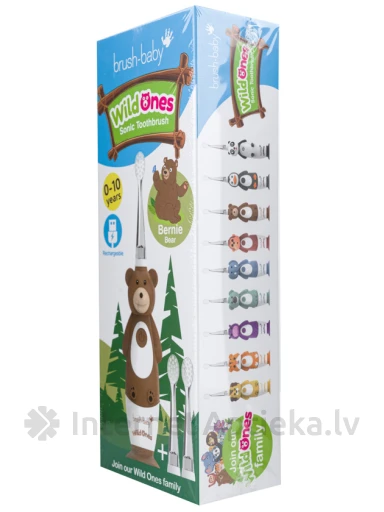 Brush-baby WildOne Bear laetav sonic hambahari 0-10 aastat, 1 tk. | internetaptieka.lv