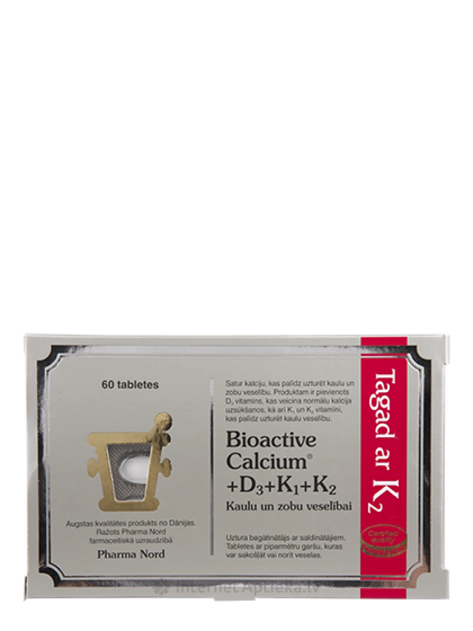 BioActive Ca + D3 + K1 + K2, 60 tabletti | internetaptieka.lv