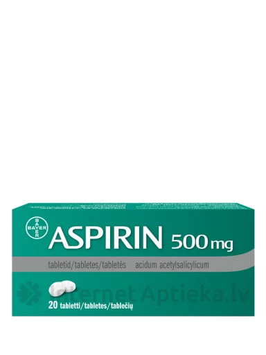 Aspirin 500 мг (аспирин), 20 таблеток | internetaptieka.lv