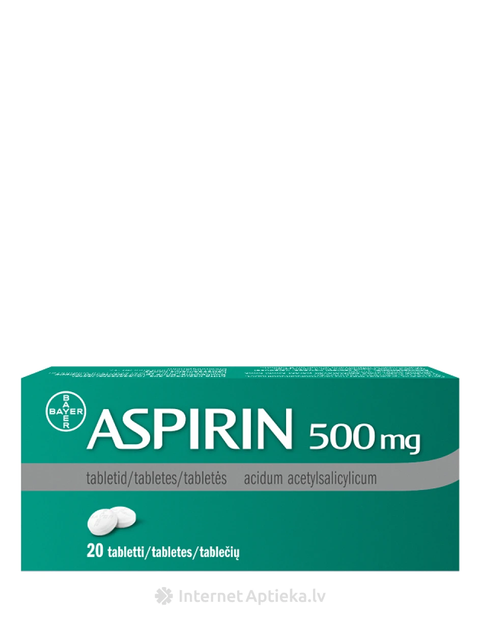 Aspirin 500 мг (аспирин), 20 таблеток - InternetAptieka.lv