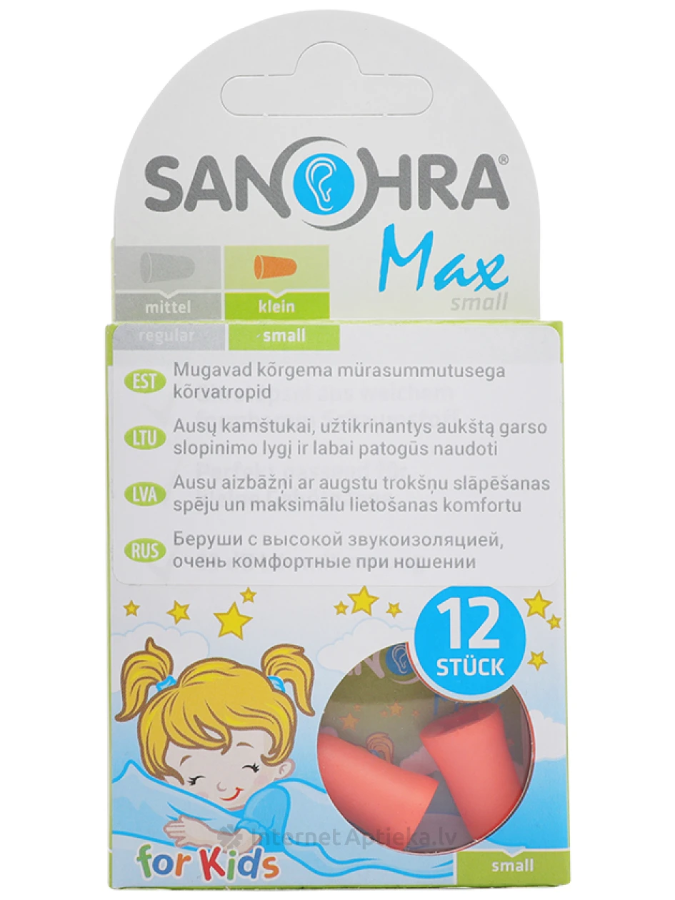 Sanohra Max laste kõrvatropid lastele, 12 tk. | internetaptieka.lv