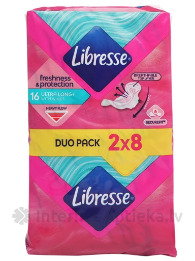 Libresse Ultra Thin Long higiēniskās paketes, 16 gb. | internetaptieka.lv