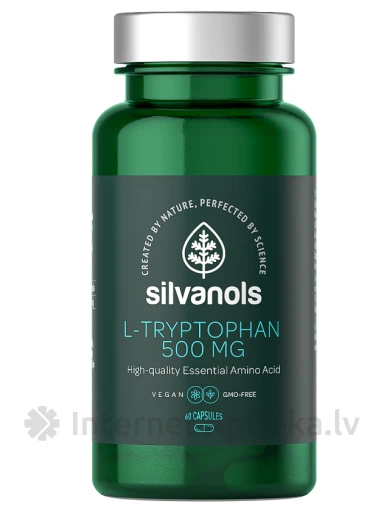 Silvanols L-tryptophan 500 mg, 60 капсул | internetaptieka.lv