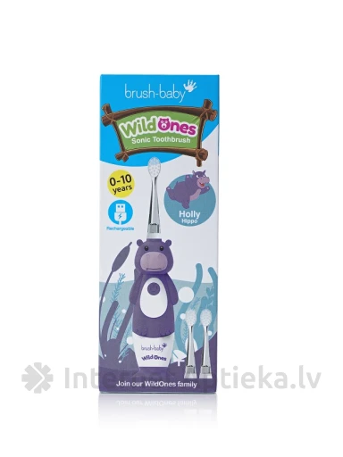 Brush-Baby WildOne eletriskā zobu birste begemots 0-10 gadiem, 1 gb. | internetaptieka.lv