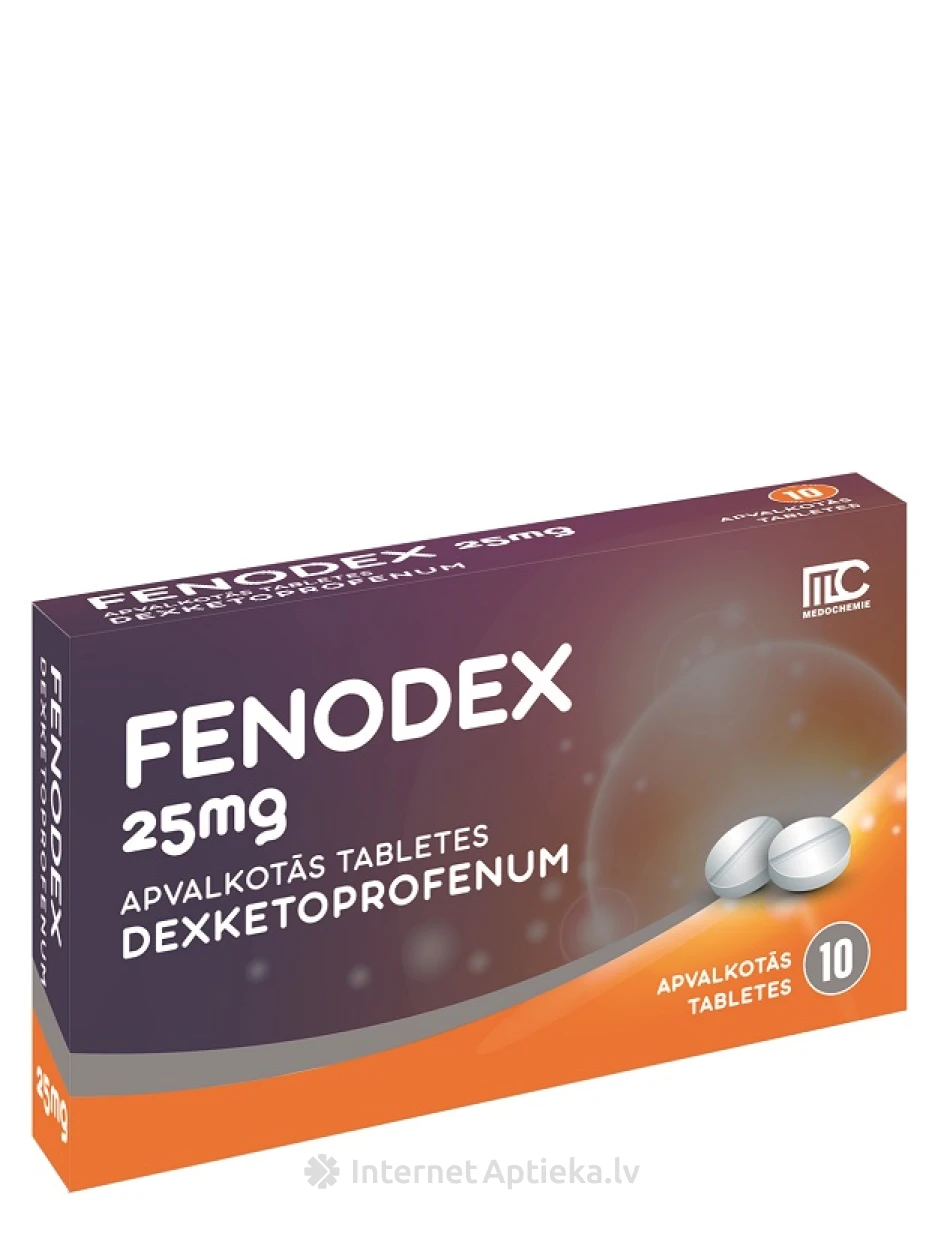 Fenodex 25 mg, 10 apvalkotās tabletes | internetaptieka.lv