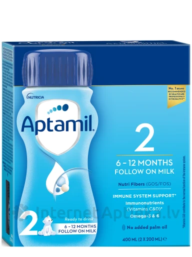 Aptamil-2 Piena Maisījums no 6 mēn., 2x200 ml | internetaptieka.lv
