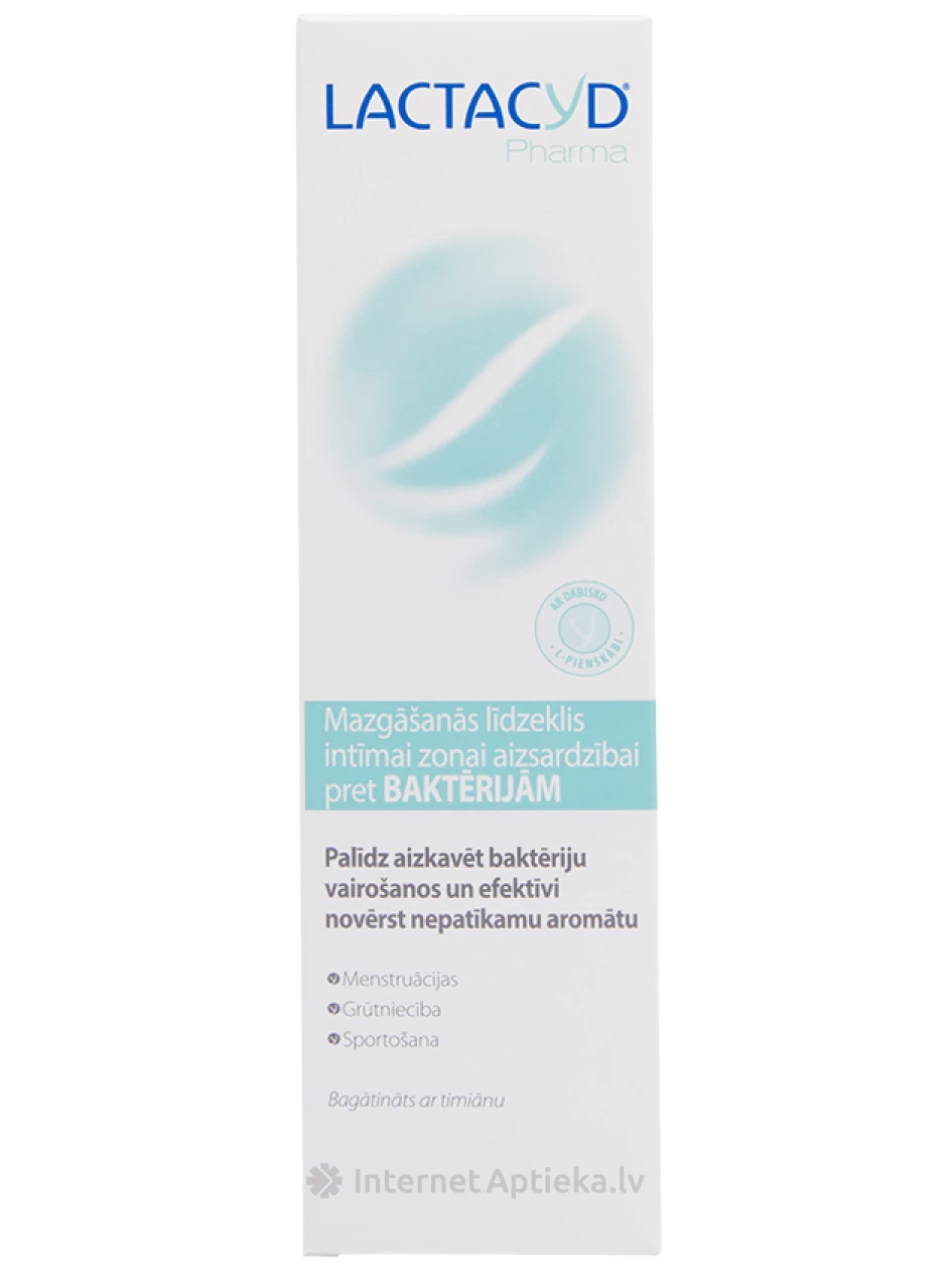 Lactacyd Pharma Antibacterial антибактериальное мыло для интимной гигиены, 250 мл | internetaptieka.lv