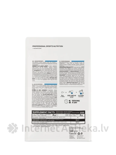 OstroVit 100% Creatine Monohydrate Lemon Pulveris, 1000 g | internetaptieka.lv