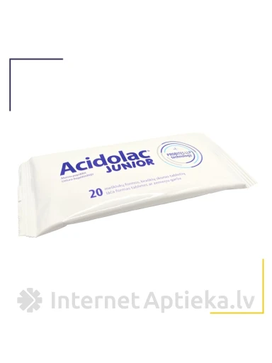 Acidolac® JUNIOR со вкусом клубники, 20 жевательных таблеток | internetaptieka.lv