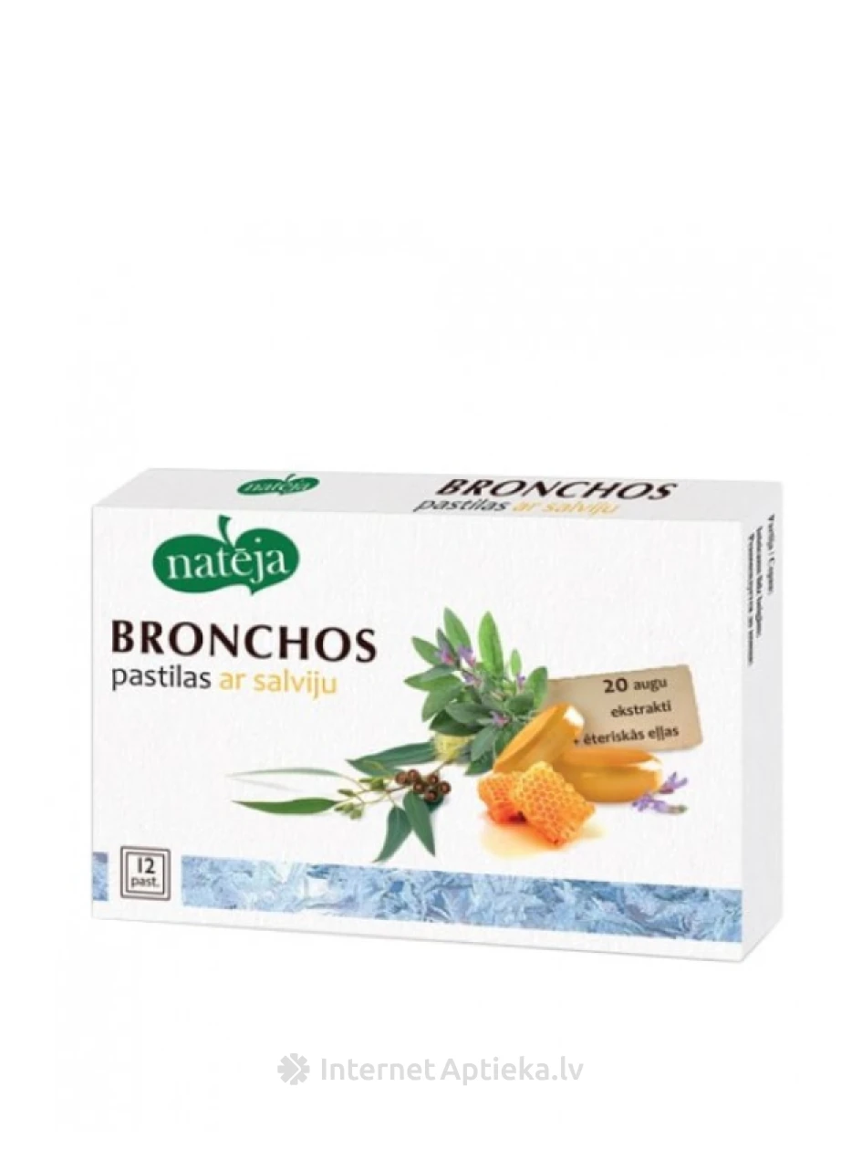 Nateva Bronchos pastillid salveiiga, 12 tk. | internetaptieka.lv