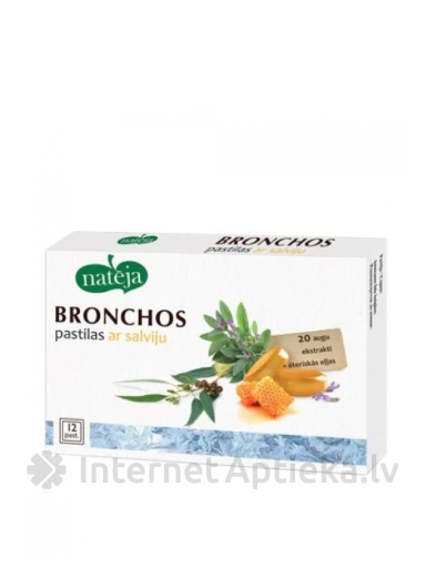 Natēja Bronchos pastilas ar salviju, 12 gb. | internetaptieka.lv