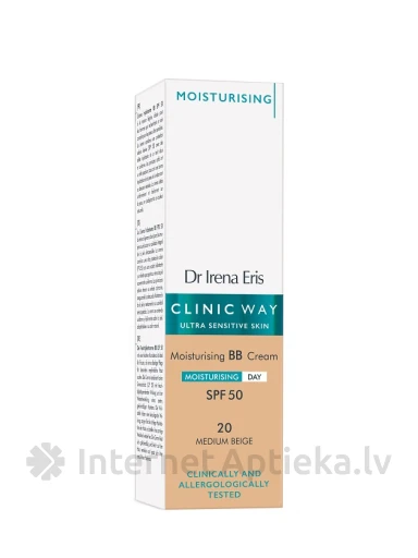 Clinic Way Mitrinošs BB krēms SPF50 medium beige, 50 ml | internetaptieka.lv