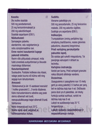 Fervex bez cukura, 8 paciņas | internetaptieka.lv