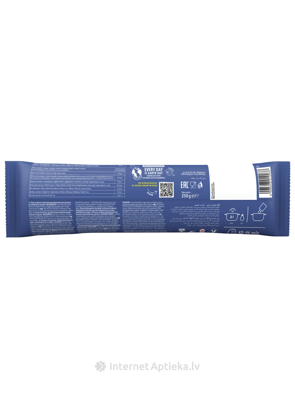 Schär Spaghetti bezglutēna makaroni, 250 g | internetaptieka.lv