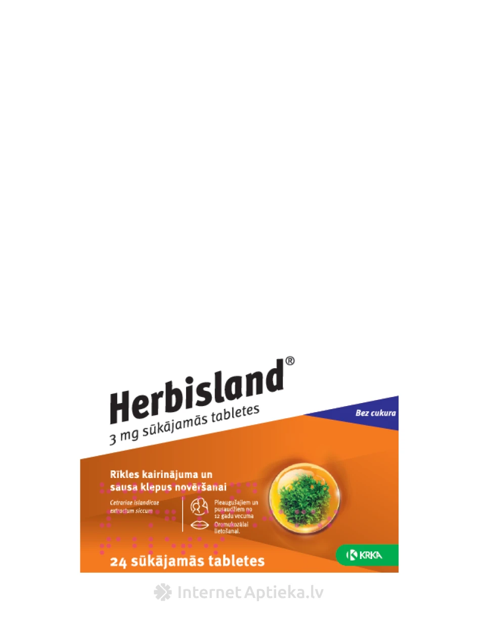 Herbisland 3mg, 24 pastillid | internetaptieka.lv