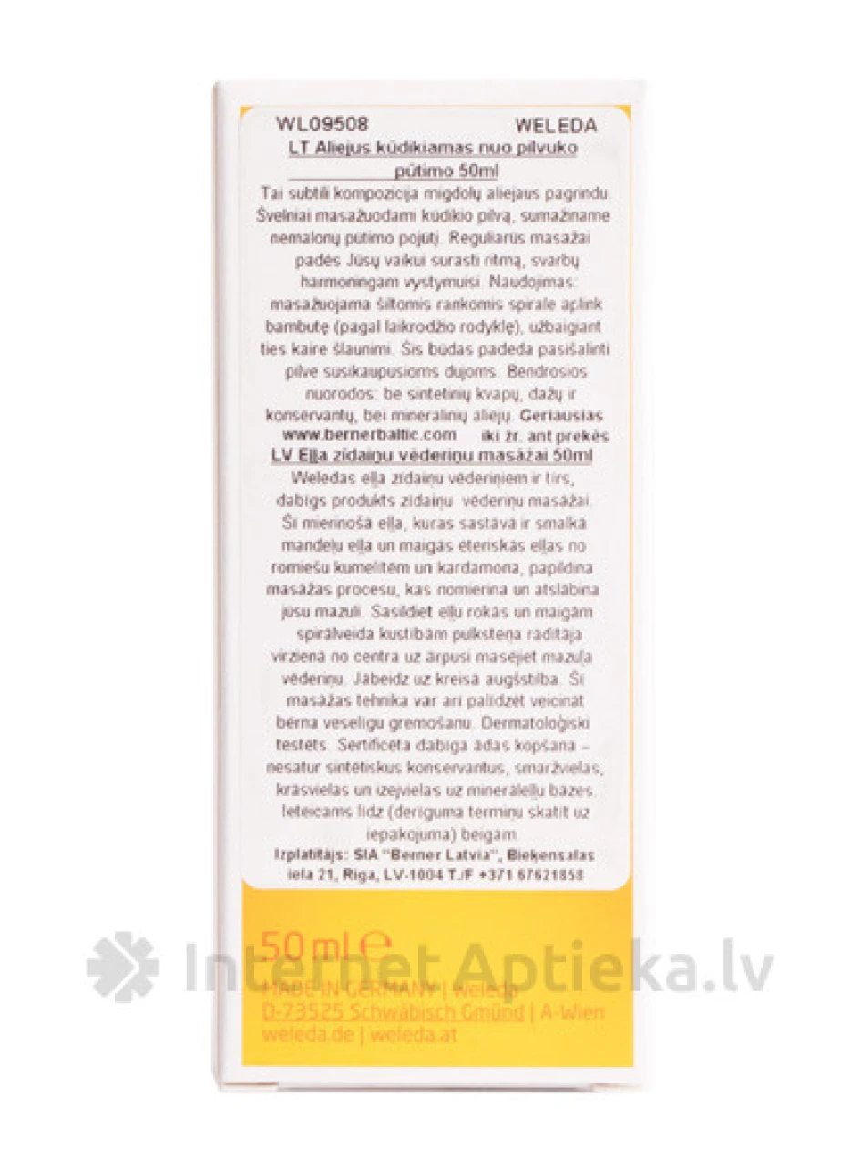 Weleda õli beebi kõhumassaažiks, 50 ml | internetaptieka.lv