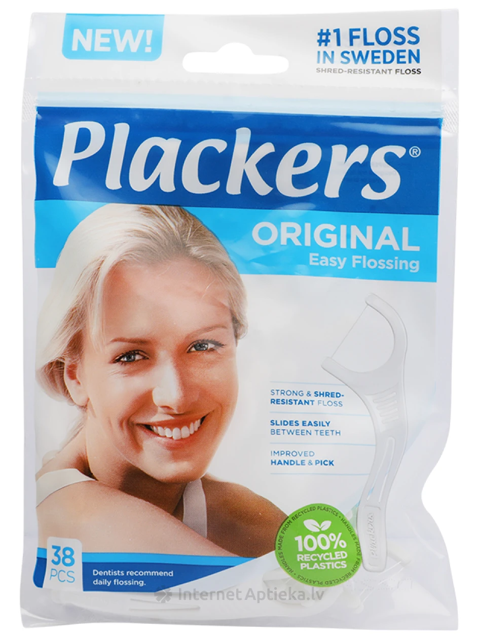 Зубная нить Plackers Original, 38 шт. | internetaptieka.lv