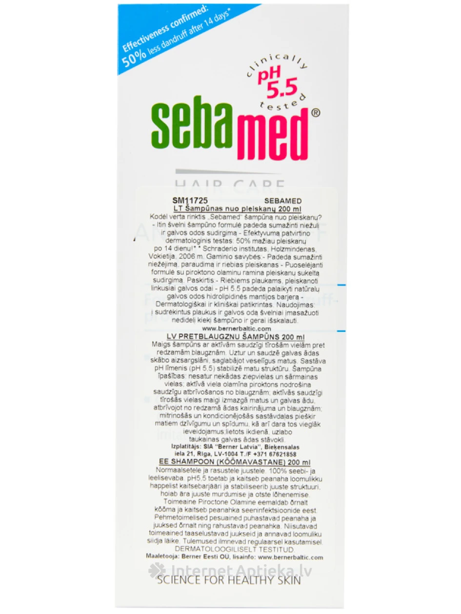 SEBAMED pretblaugznu šampūns taukainiem matiem, 200 ml | internetaptieka.lv