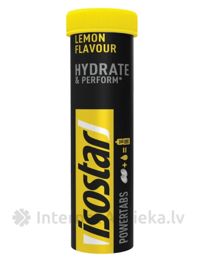Isostar Šķīstošās tabletes Hydrate & Perform Powertabs Lemon, 10 gb. | internetaptieka.lv