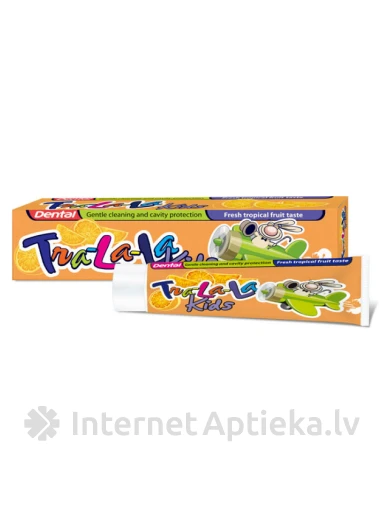DENTAL TRA-LA-LA Bērnu zobu pasta ar tropu augІu garšu, 50 ml | internetaptieka.lv