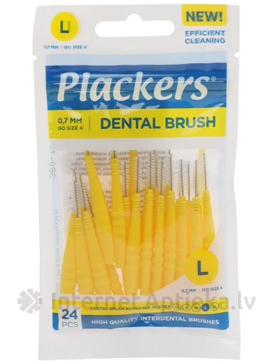 Plackers Dental Brush starpzobu birstītes L- 0 7mm, 24 gb. | internetaptieka.lv
