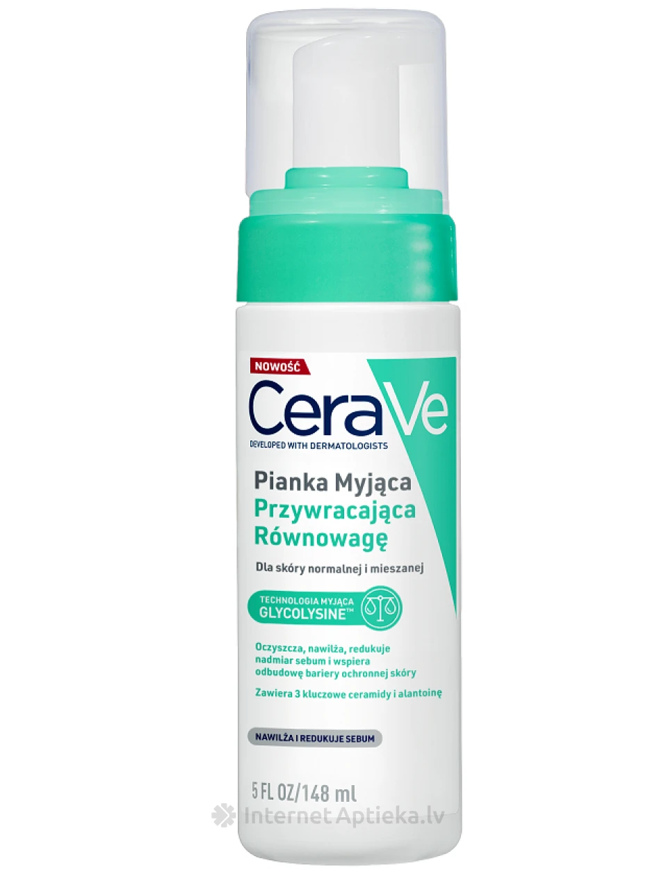 CeraVe Attīrošas putas jaukta tipa ādas līdzsvara atjaunošanai, 148 ml | internetaptieka.lv