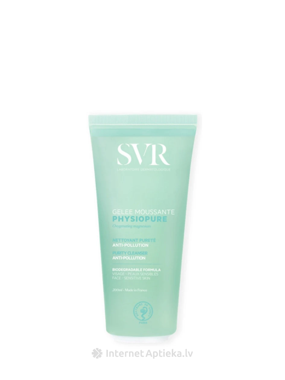 SVR PHYSIOPURE GELEE MOUSSANTE tonizējoša sejas mazgājamā želeja ļoti jutīgai ādai, 200 ml | internetaptieka.lv