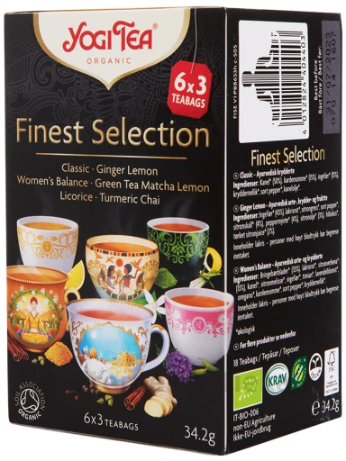 Tēja Yogi Finest Selection tēju izlase, 9 x 2 paciņas | internetaptieka.lv