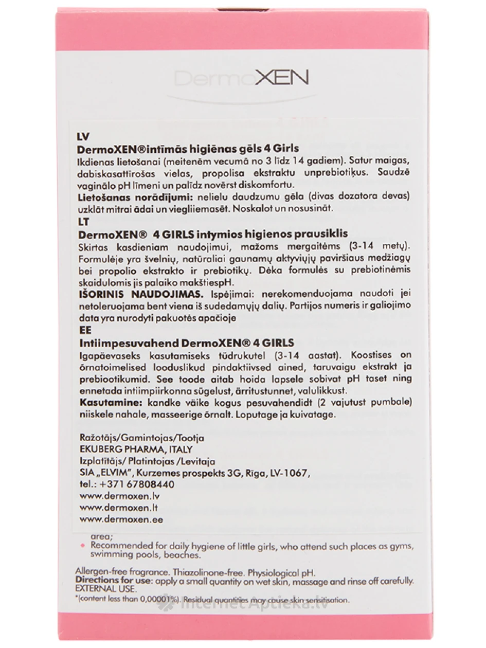 Dermoxen 4 Girls, intiimhügieeni geel, 200 ml | internetaptieka.lv