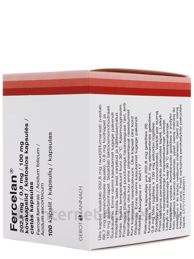 Fercelan 202.8 mg/0.8 mg/100 mg, 100 cietās kapsulas | internetaptieka.lv