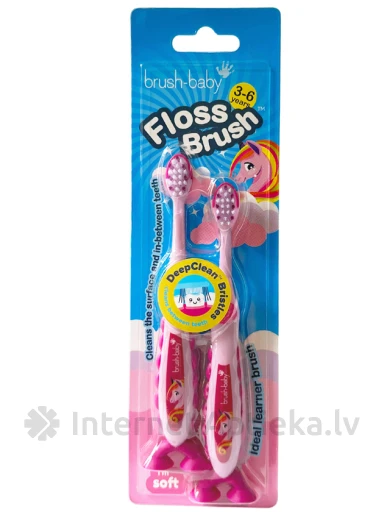 Brush-Baby Toothbrush Floshbrush 3-6 a, 2 tk. | internetaptieka.lv