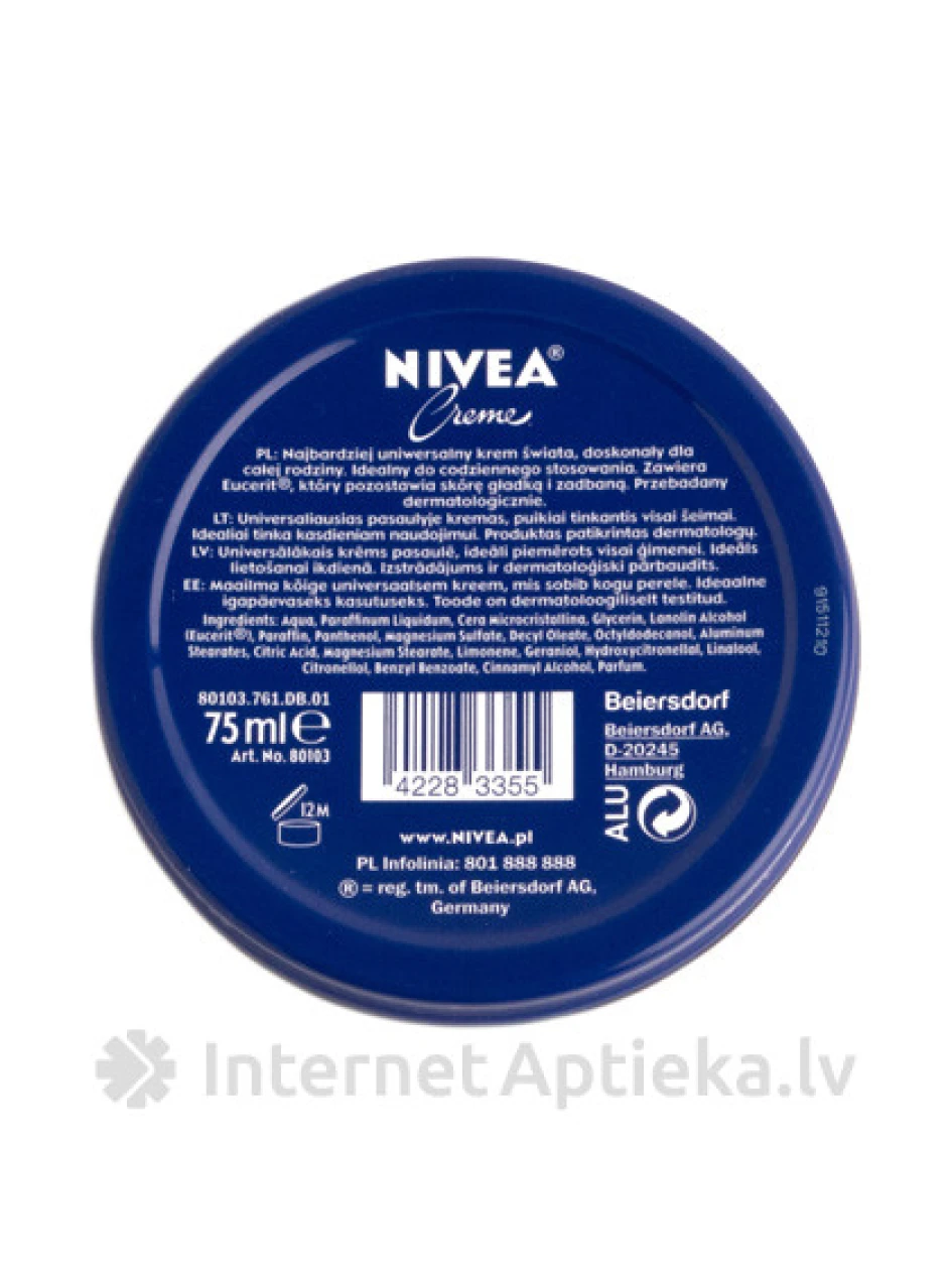 Nivea krēms, 75 ml | internetaptieka.lv