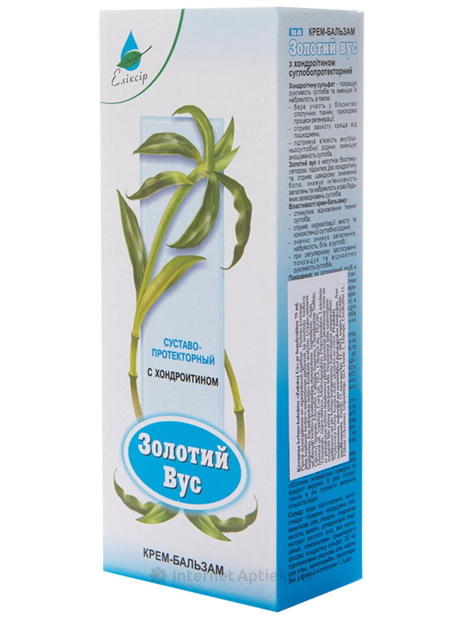 Zolotoj Vus kreem-palsam kehale kondroitiiniga, 75 ml | internetaptieka.lv