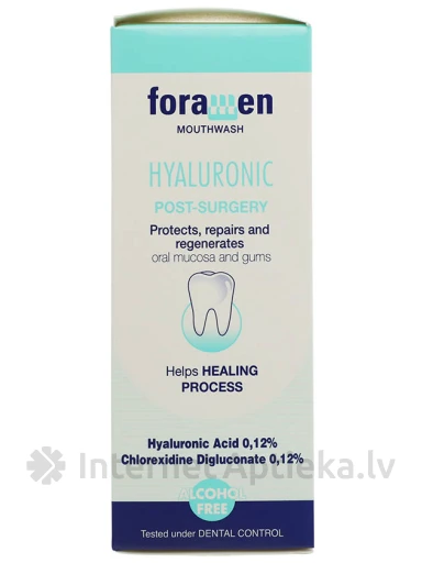 Foramen жидкость для полоскания рта Pure Hyaluronic&Chlohexidin, 250 мл | internetaptieka.lv