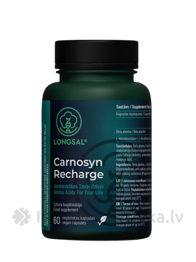 LONGSAL Carnosyn Recharge, 60 kapslit | internetaptieka.lv