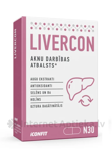 ICONFIT Livercon - Для поддержки функции и здоровья печени, 30 капсул | internetaptieka.lv