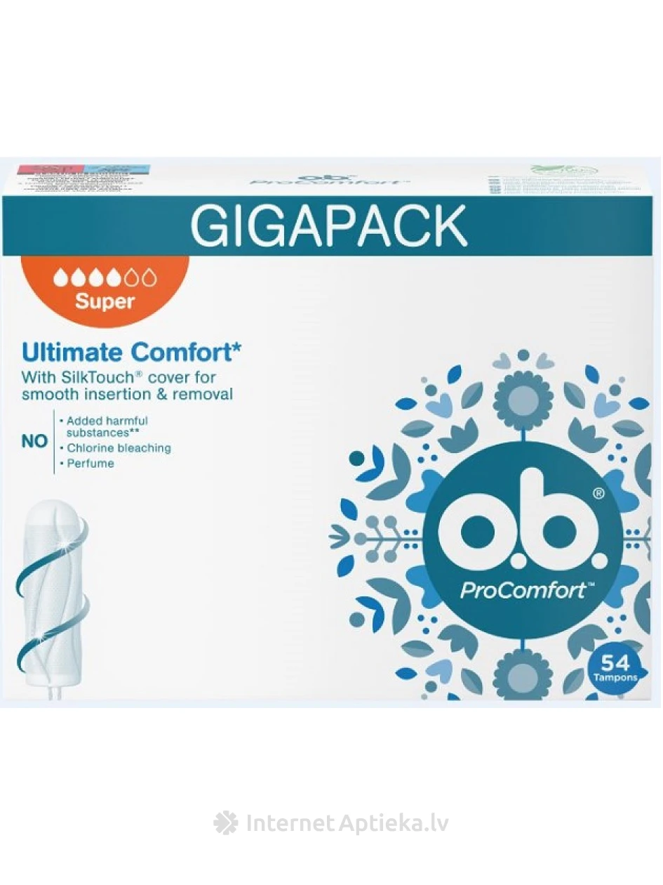 OB Higiēniskie tamponi  "Procomfort" Super, 54 gb. | internetaptieka.lv