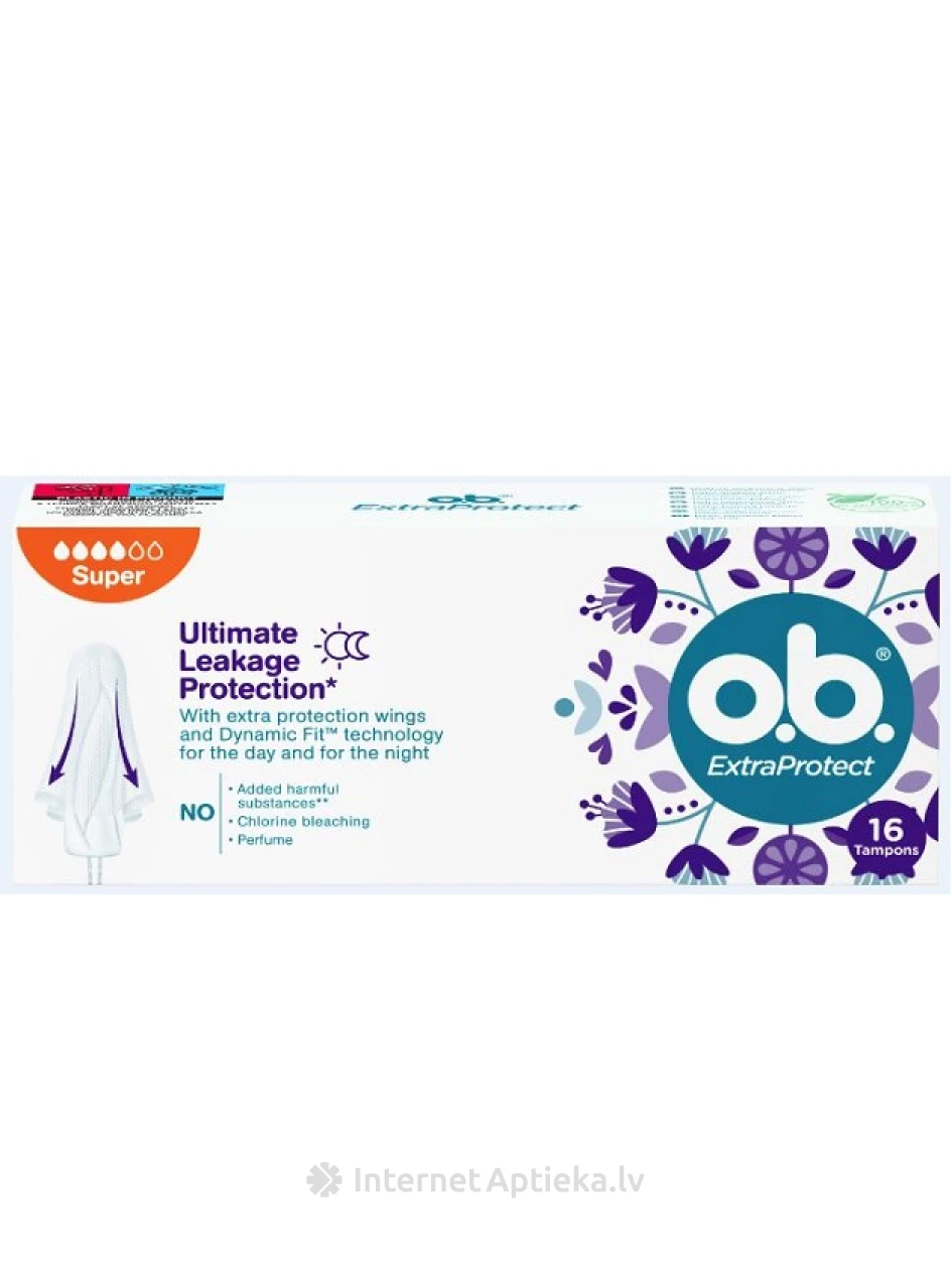 O. B. hügieenilised tampoonid EXTRA Protect Super, 16 tk. | internetaptieka.lv