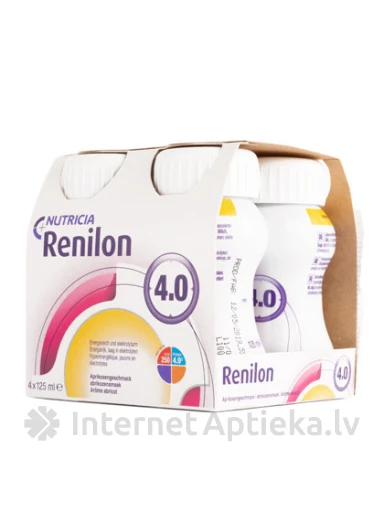 Nutricia Renilon 4.0 с абрикосовым вкусом, 125 мл х 4 шт. | internetaptieka.lv