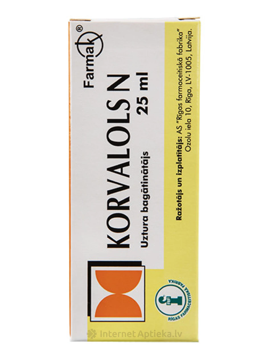 Korvalols N pilieni, 25 ml | internetaptieka.lv