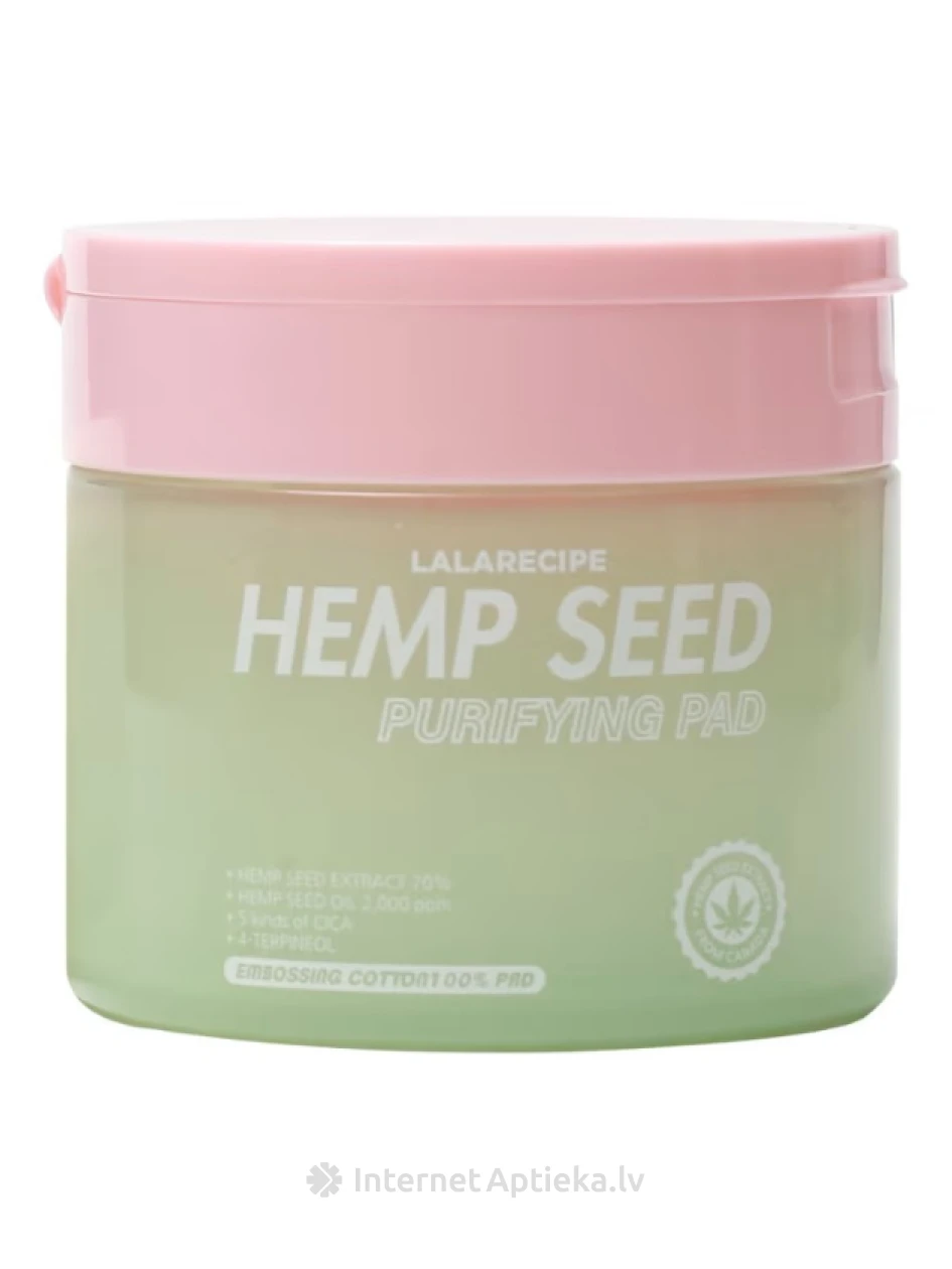Lalarecipe Hemp Seed attīrošie tonika spilventiņi, 70 gab | internetaptieka.lv