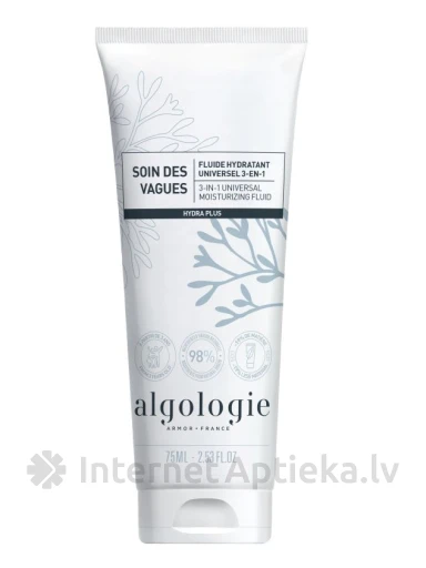 ALGOLOGIE HYDRA PLUS Universāls mitrinošais fluīds ar trīs veidu iedarbību, 75 ml | internetaptieka.lv